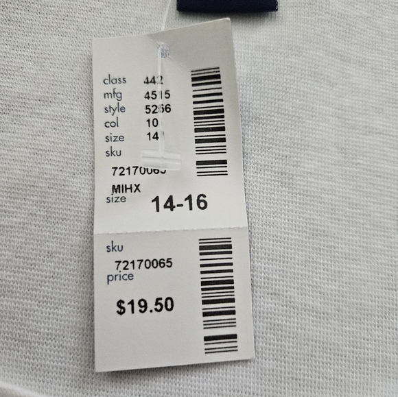 NWT - Venezia Jeans White Cotton Stretch Casual Top - Size 14/16 - Picture 6 of 9